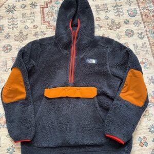 The North Face Blue and Orange Hooded Fleece